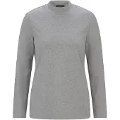 Goldner Kurzgröße: Baumwollshirt mit Langarm in grau / melange | Gr.: 22