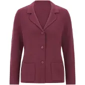 Goldner Milano-Ripp-Blazer mit Reverskragen in bordeaux | Gr.: 54