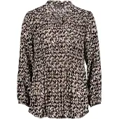 Betty Barclay Schlupfbluse "Schlupfbluse mit Plissee", Damen, Gr. 42, beige (beige, schwarz), Obermaterial: 100% Polyester PES., Blusen Schlupfbluse