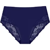 Triumph Slip "Ladyform Soft T Maxi", Damen, Gr. 38, Microtouch, admiral, Microtouch, Obermaterial: 55% Polyamid, 34% Polyester, 11% Elasthan, Unterhosen Slip, mit Spitzendetails
