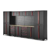 HBM modulares Werkstattsystem 12-teilig, schwarz rot