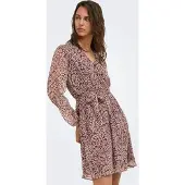 ONLY Kleid in Beige/ Bordeaux - S