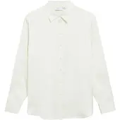 Comma Langarmbluse , Damen, Gr. 36, weiß, Web, Obermaterial: 53% Viskose, 47% Polyester, unifarben, normal hüftbedeckend, Rundhals, Blusen Langarmbluse, mit Viskose / leicht schimmernd