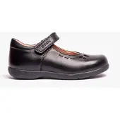 Geox NAIMARA G A Mädchen Lederschuhe mit Klettverschluss Schwarz