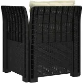vidaXL 1-Sitzer Sessel mit Kissen Rattan-Look PP Anthrazit