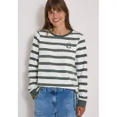 Cecil Sweatshirt, Printdetail, mit Tunnelzug am Saum, Baumwollmix