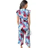 Ax Paris - Jumpsuit für Damen, Wickel, Polyester (Bunt bedruckt)