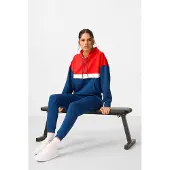 Tommy Life Farbblockiertes Kapuzen-Sweatshirt und Hose Set