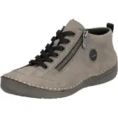 Rieker Schnürboots , Damen, Gr. 36, wärmend, grau (dunkelgrau), Nubuklederimitat, Schuhe Schnürboots, Sneaker, Schnürschuh, Outdoorschuh mit Reißverschluss, Topseller