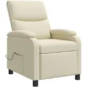 vidaXL Massage Relaxsessel Creme Kunstleder