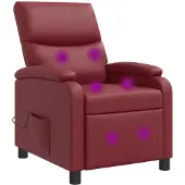 vidaXL Massage Relaxsessel Weinrot Kunstleder