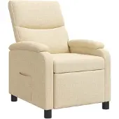 vidaXL Liegesessel Creme Stoff