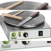 Fimar einzelner Edelstahl-Crepes-Kocher Modell CRPN mit rutschfester Gusseisenplatte ø 35 cm