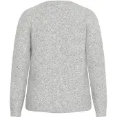 KAFFE CURVE Strickjacke "Damen Strickjacke KCselia", Damen, Gr. S, grau (grau melange), Obermaterial: 53% Polyester PES. 39% Polyacryl PAN. 5% Wolle mw. 3% Elasthan EL., Strickjacken Strickjacke