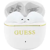 GUESS TWS-Kopfhörer, Glossy Gold Line Classic, weiß