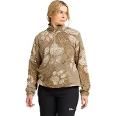 Jack Wolfskin Stehkragenpullover "PAW ERA 100 PRINT HZ W", Damen, Gr. M (38/40), beige (paw, hazelwood), Obermaterial: 100% POLYESTER, Pullover Stehkragenpullover, Fleecepullover, weich, komfortabel