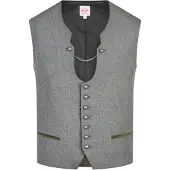 Spieth & Wensky Trachtenweste "Kaiser", Herren, Gr. 48, grau (mittelgrau), Obermaterial: 50% Wolle WO. 50% Polyester PES., uni, regular fit, Westen Trachtenweste, Mit traditionellem Charme