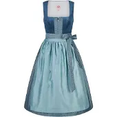 Spieth & Wensky Dirndl "Kathi", Damen, Gr. 32, N-Gr, blau (dunkelblau), Obermaterial: 100% Polyester PES., uni, regular fit, Kleider Dirndl, mit dekorativer Schürze