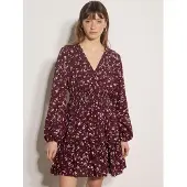 Apricot Minikleid "Daisy Spray Wickelkleid" mit Blousonärmeln