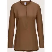 MADELEINE Hemdbluse "Seidenhemd Luxuriöse Bluse mit kragenlosem Design", Damen, Gr. 34, braun (espresso), Obermaterial: 100% Seide silk., Modern, Blusen Hemdbluse