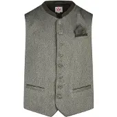 Spieth & Wensky Trachtenweste "Kreuzling", Herren, Gr. 52, grün (oliv), Obermaterial: 90% Polyester PES. 10% Viskose CV., uni, regular fit, Westen Trachtenweste, mit zeitlosem Design