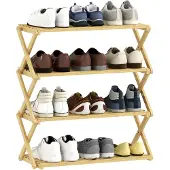 HOMCOM Schuhregal in Naturholz 60L x 29B x 67H cm | Gr.: onesize