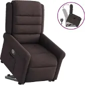 Syfax Relaxsessel mit Aufstehhilfe Dunkelbraun Stoff