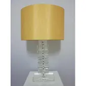 Dapo Leuchten Edle Tischleuchte Fanni Lampenfuß Kristall Stoffschirm goldfarben Kristalllampe
