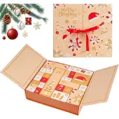 Sonstiges Adventskalender zum Befüllen 2025, 24 leere kleine Kisten, Buchform, Gelb