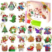 OEM Kinder-Adventskalender 2023 - 24-teiliger DIY-Diamanten-Mal- Schlüsselanhänger-Kit