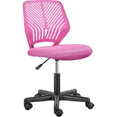 Markenlos Ergonomischer Bürostuhl ohne Armlehnen in Rosa