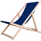 Meblośtyl Liegestuhl Strandliege Sonnenliege Gartenliege Holz Liege Holzstrandliege 120kg Dunkelblau