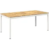 Syfax Gartentisch Weiß 180 x 88,5 x 75 cm Massivholz Akazie
