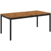 vidaXL Gartentisch Natürlich und Schwarz 147 x 88,5 x 75 cm