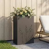 vidaXL Garten-Pflanzgefäß Schwarz 50 x 30 x 75 cm Kaltgewalzter Stahl