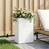 vidaXL Garten-Pflanzgefäß Weiß 50 x 40 x 75 cm Kaltgewalzter Stahl