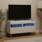 vidaXL LED-TV-Schrank Weiß Holzwerkstoff