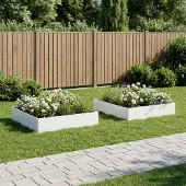 vidaXL Garten-Pflanzgefäß 2 stk. Weiß 80 x 80 x 20 cm