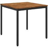 Syfax Gartentisch Natürlich und Schwarz 80 x 80,5 x 75 cm