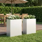vidaXL Garten-Pflanzgefäß 2 stk. Weiß 40 x 20 x 40 cm
