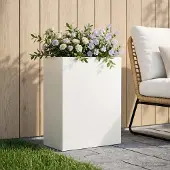 vidaXL Garten-Pflanzgefäß Weiß 40 x 20 x 50 cm Kaltgewalzter Stahl