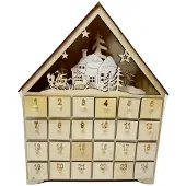 Koop LED-Adventskalender Häuschen aus Holz, 23 × 30 × 5 cm