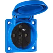 Abl Einbausteckdose nach französisch/belgischem Standard, blau, IP 54