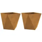 Helloshop26 - Set aus 2 quadratischen Pflanzgefäßen (40 x 40 x 40 cm) ideal für den stilvollen Außenbereich moderner Stil aus