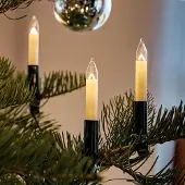 Hellum 30-tlg. Schaftkerzenkette, klare Lampen, für innen, teilbarer Stecker_803006