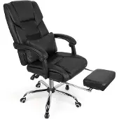 Supfine Ergonomischer Bürostuhl 90-150°Wippfunktion Höhenverstellbar für Büro Zuhause Schwarz