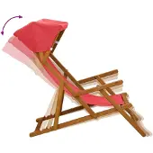 vidaXL Liegestuhl 2 pcs 3 Position Massives Eukalyptus Holz Rot