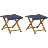 vidaXL Liegestuhl 2 pcs Massives Eukalyptus Holz Blau