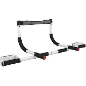 Unyqoos Perfect Fitness Multifunktionale Klimmzugstange für Türrahmen, verstellbar 69–89 cm, Weiß, One Size – Ober-/Untergriff für Pull-ups, Dips & Sit-ups, gepolstert