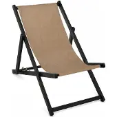 AllBags Premium Holz Strandliegestuhl Leinenfarbe – Klappbare Gartenliege für Strand & Garten